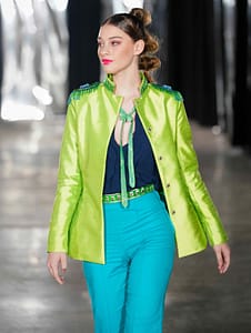 Peacock jacket by Indica Boutique NYFW